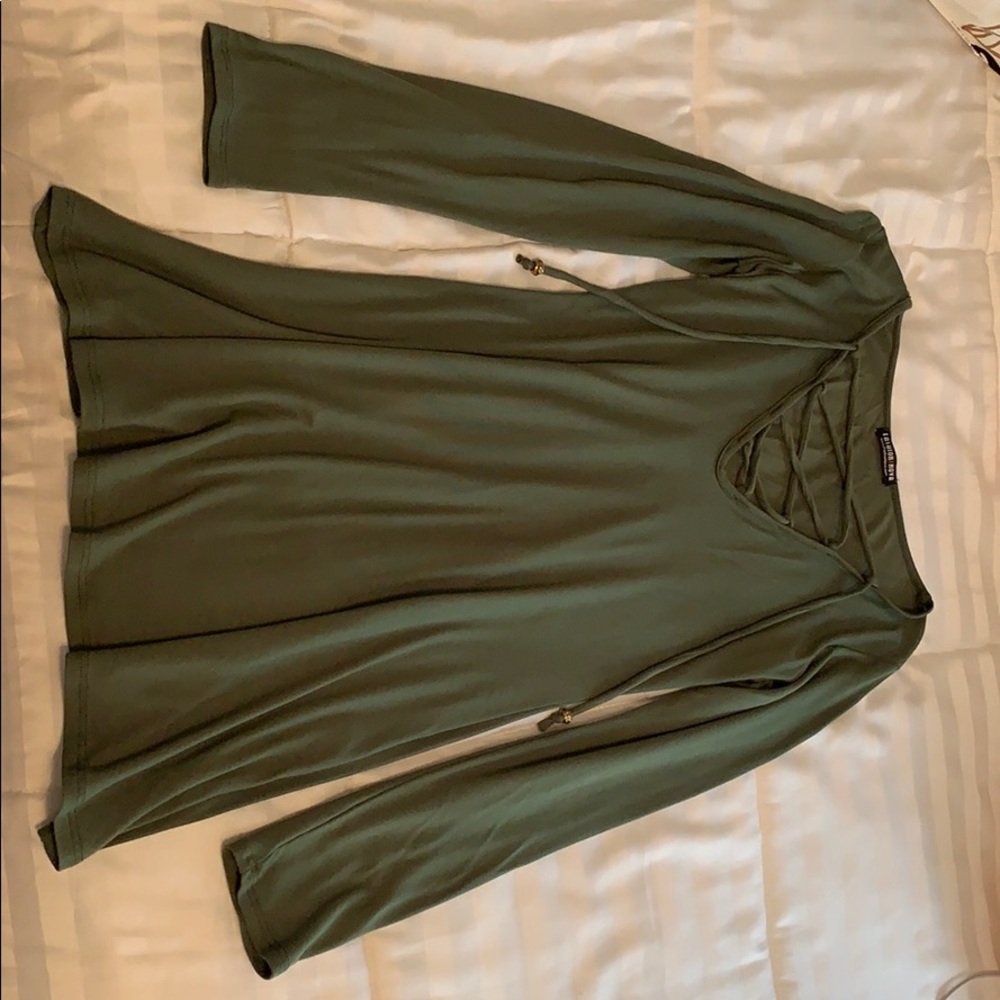 Olive green short mini dress